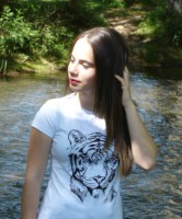 Camiseta manga corta con tigre estampado